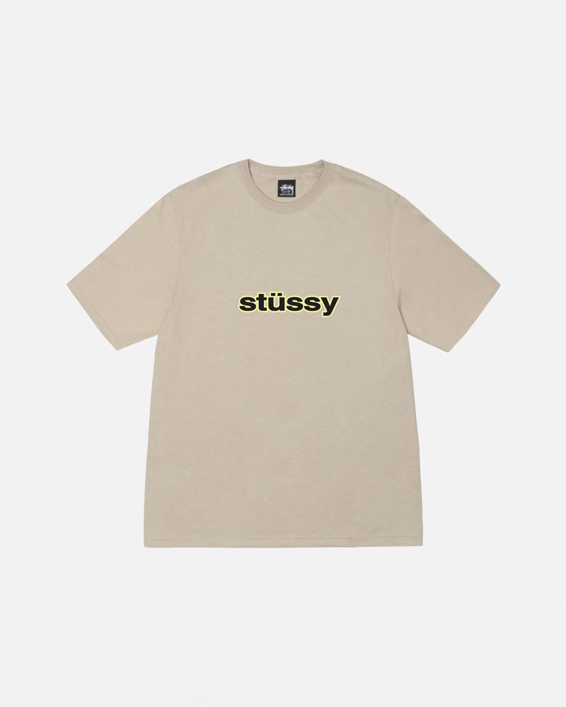 Khaki Stüssy SS-Link T-Shirt | UAE JCR521894