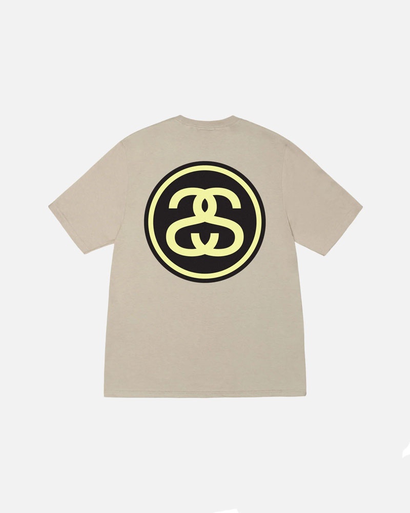 Khaki Stüssy SS-Link T-Shirt | UAE JCR521894