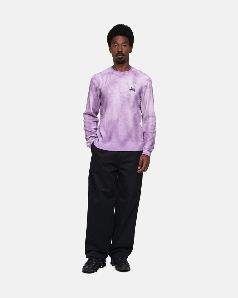 Lavender Stüssy Basic Stock LS Thermal Sweater | UAE BHI167503