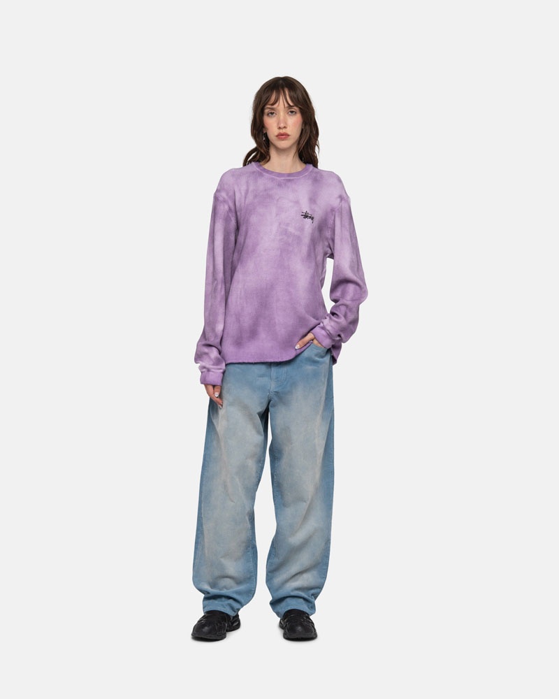 Lavender Stüssy Basic Stock LS Thermal Sweater | UAE BHI167503