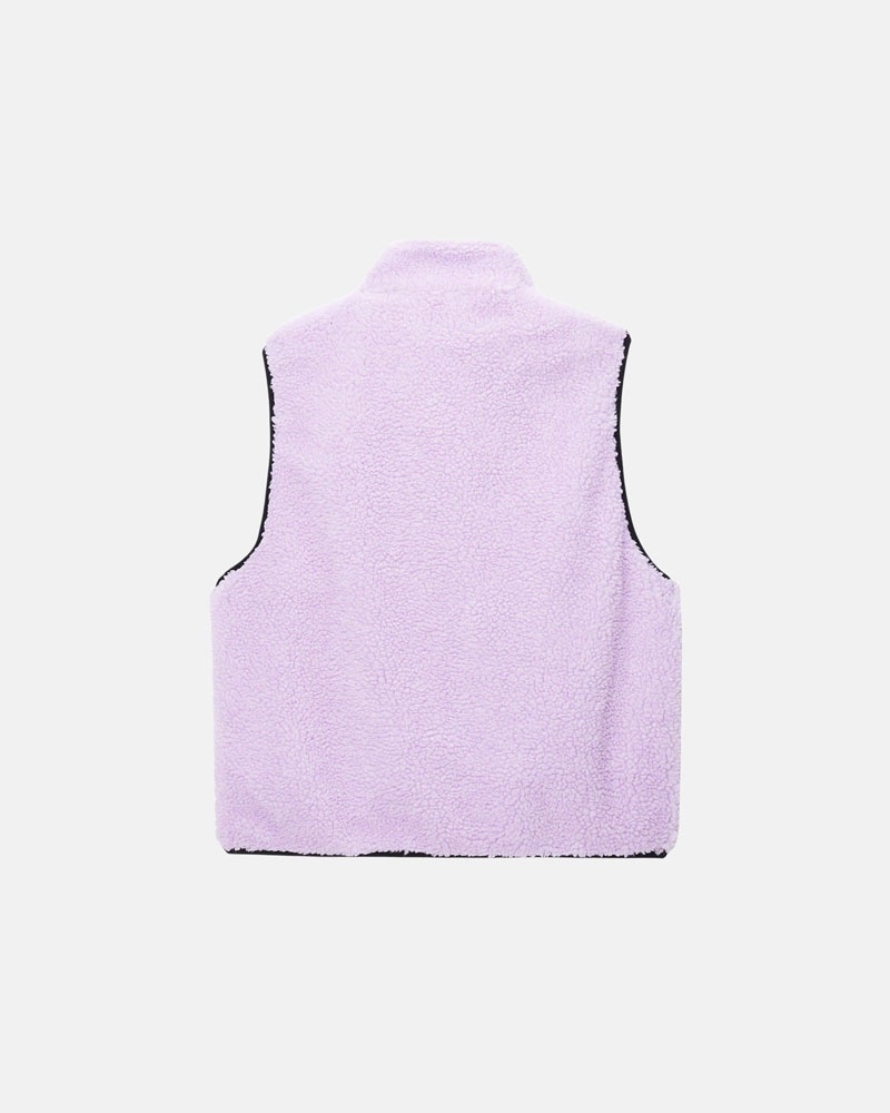 Lavender Stüssy Sherpa Reversible Vest | UAE SPA463501