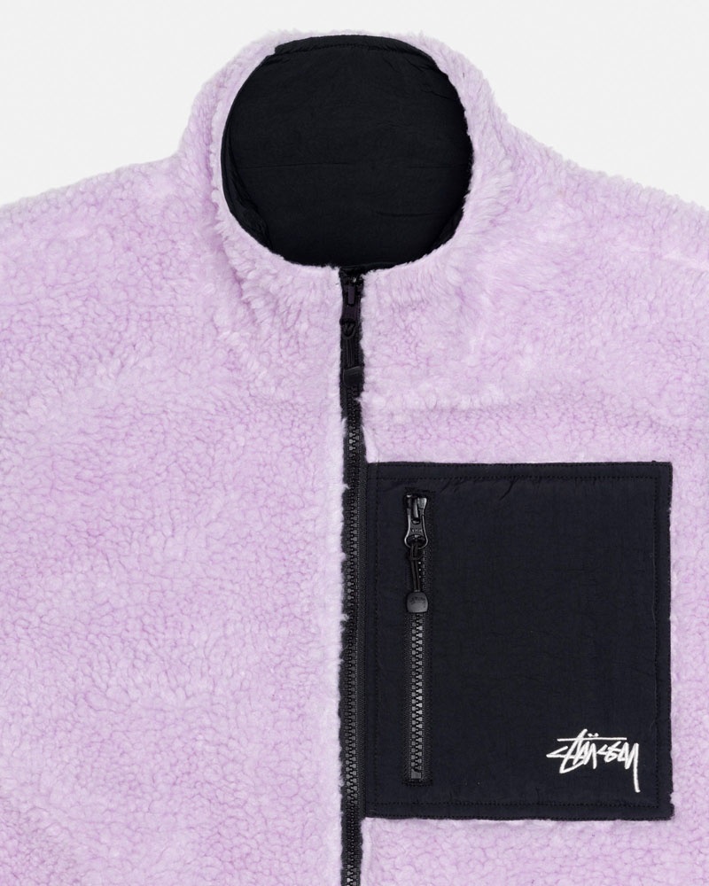 Lavender Stüssy Sherpa Reversible Vest | UAE SPA463501