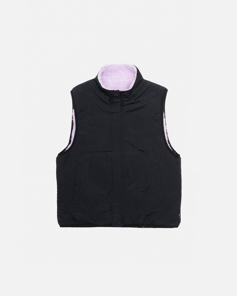 Lavender Stüssy Sherpa Reversible Vest | UAE SPA463501