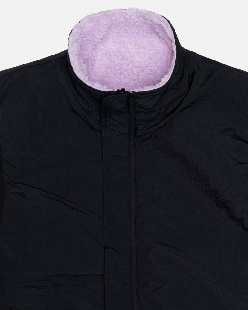 Lavender Stüssy Sherpa Reversible Vest | UAE SPA463501