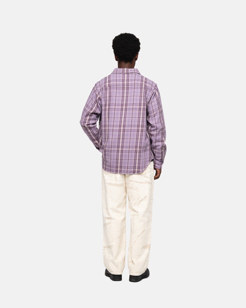 Lavender Stüssy Stones Plaid Shirts | UAE XZS813976