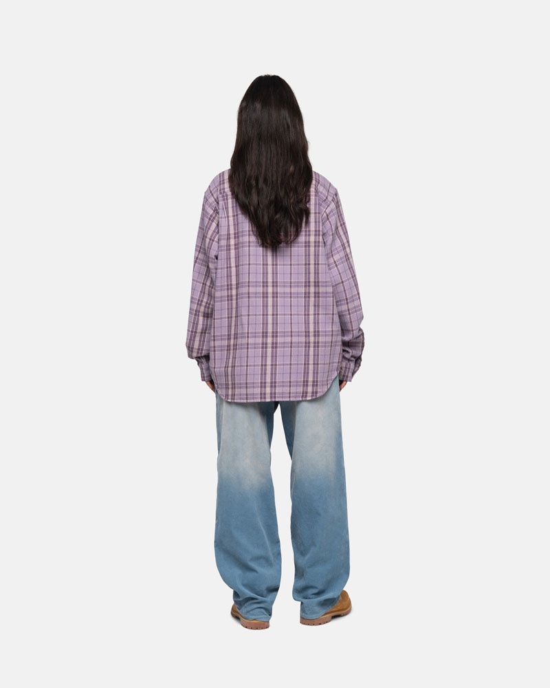 Lavender Stüssy Stones Plaid Shirts | UAE XZS813976