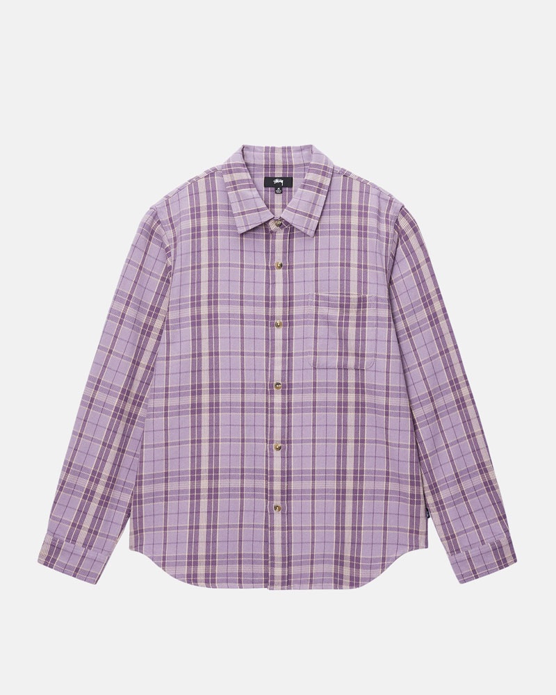 Lavender Stüssy Stones Plaid Shirts | UAE XZS813976