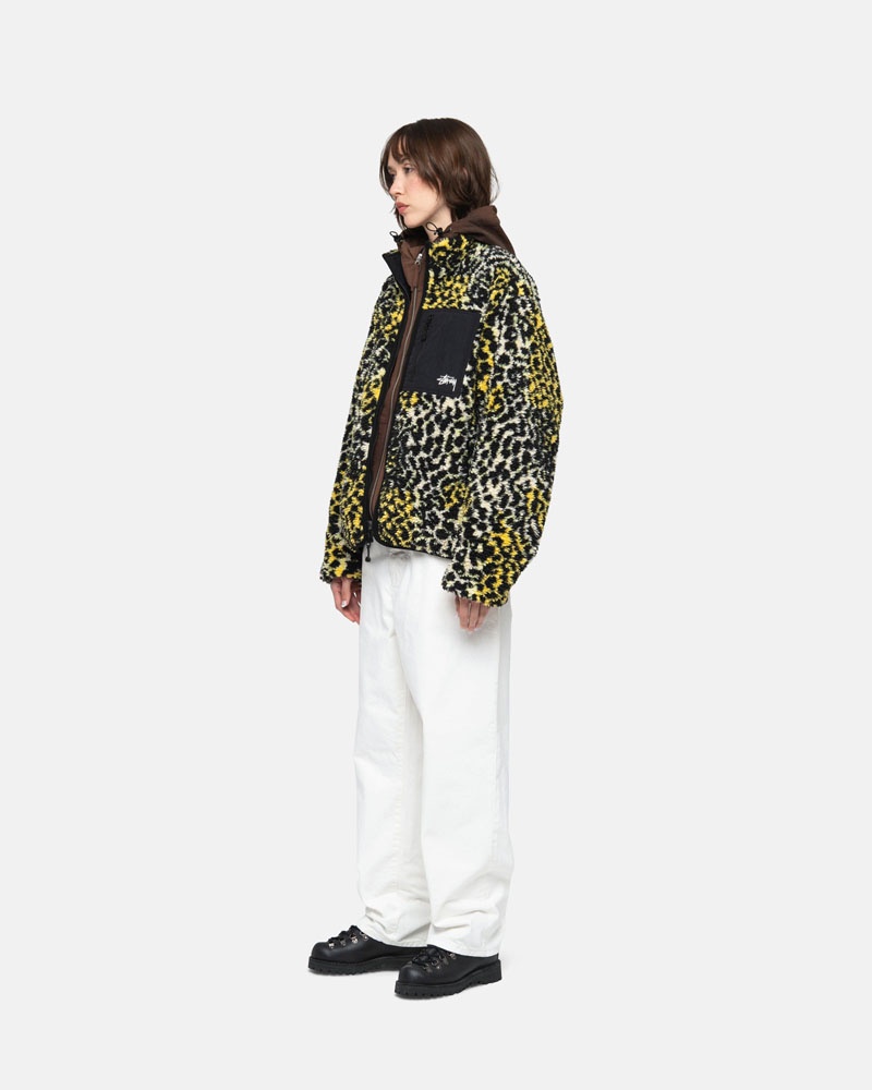 Leopard Stüssy Sherpa Reversible Jacket | UAE RHB850431