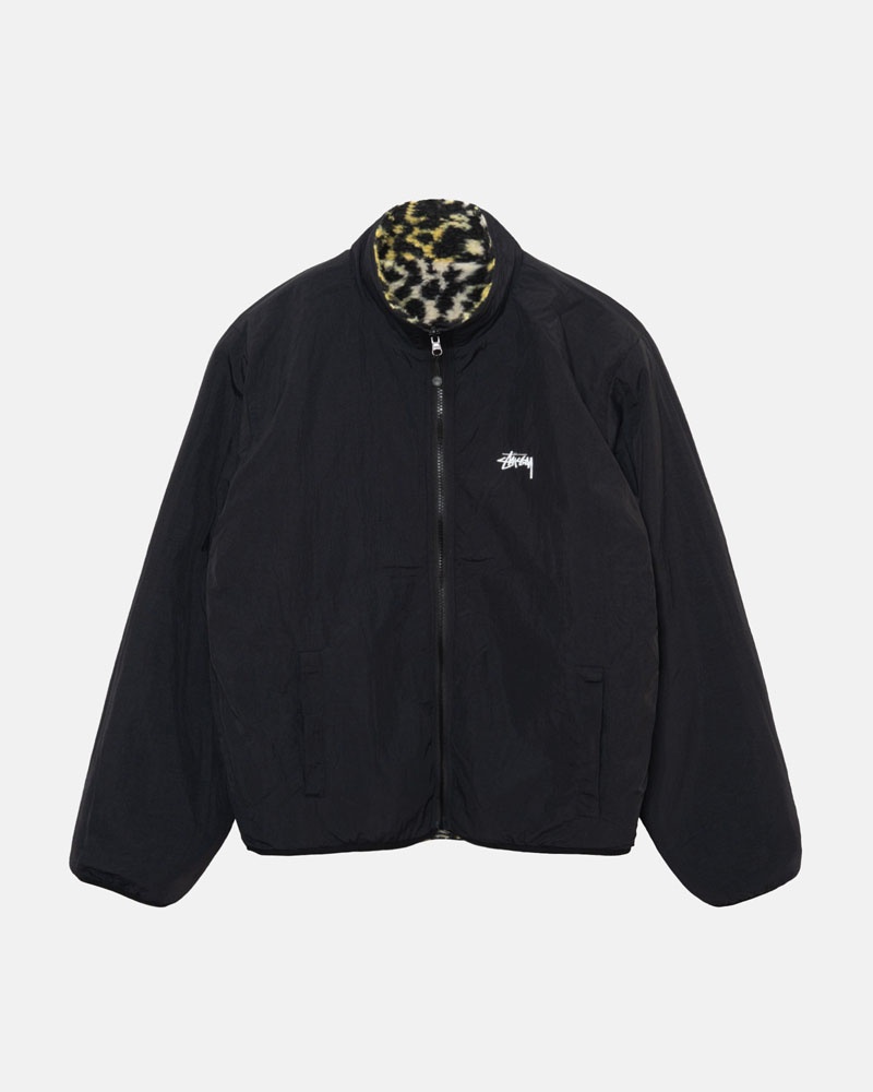 Leopard Stüssy Sherpa Reversible Jacket | UAE RHB850431