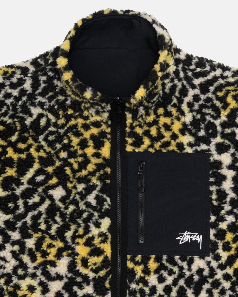 Leopard Stüssy Sherpa Reversible Jacket | UAE RHB850431