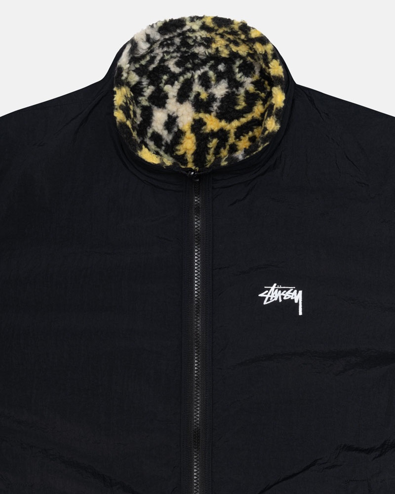 Leopard Stüssy Sherpa Reversible Jacket | UAE RHB850431