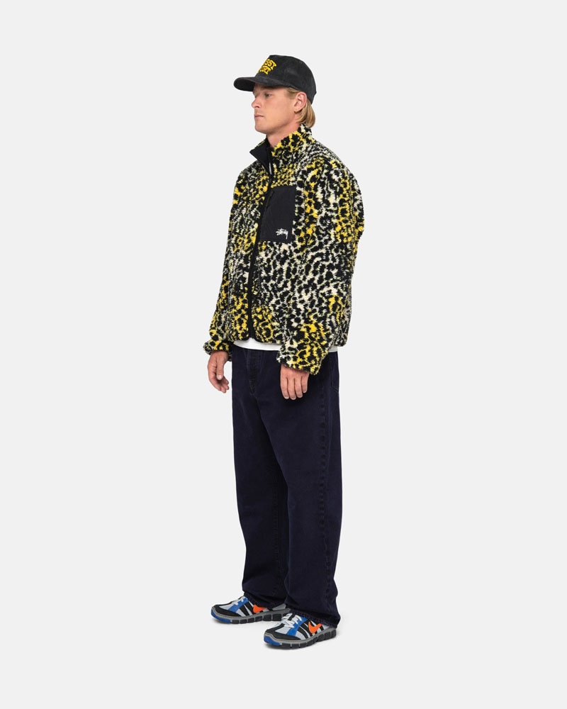 Leopard Stüssy Sherpa Reversible Jacket | UAE RHB850431