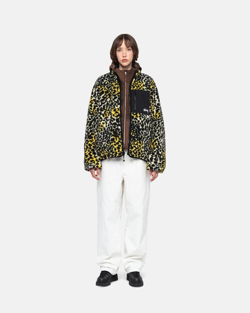 Leopard Stüssy Sherpa Reversible Jacket | UAE RHB850431