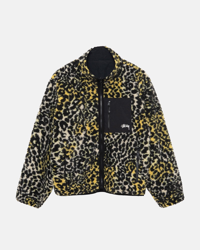 Leopard Stüssy Sherpa Reversible Jacket | UAE RHB850431