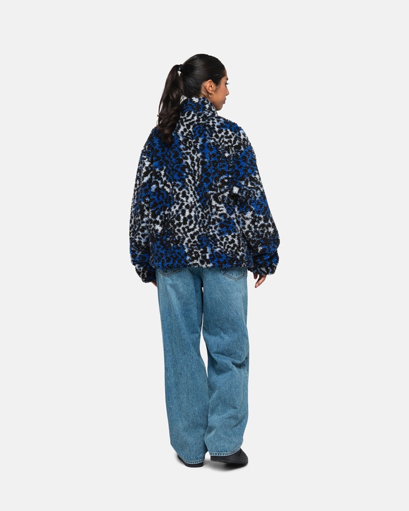 Leopard Stüssy Sherpa Reversible Jacket | UAE XOD263497