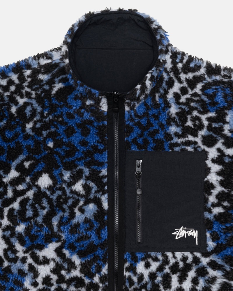 Leopard Stüssy Sherpa Reversible Jacket | UAE XOD263497