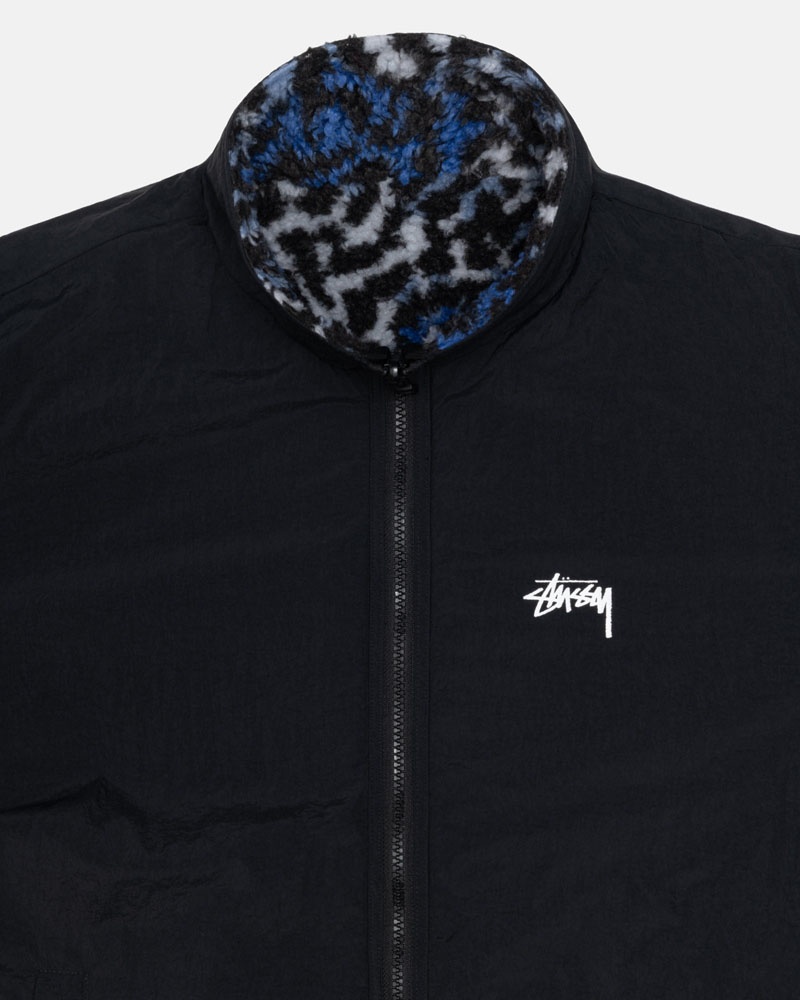 Leopard Stüssy Sherpa Reversible Jacket | UAE XOD263497