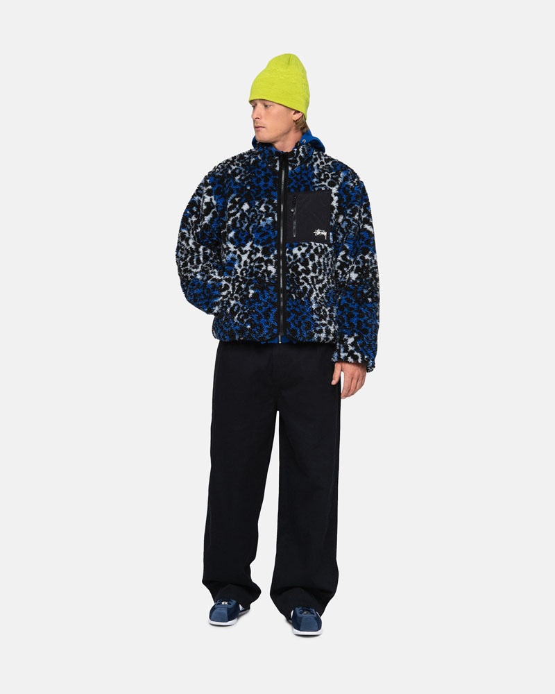 Leopard Stüssy Sherpa Reversible Jacket | UAE XOD263497