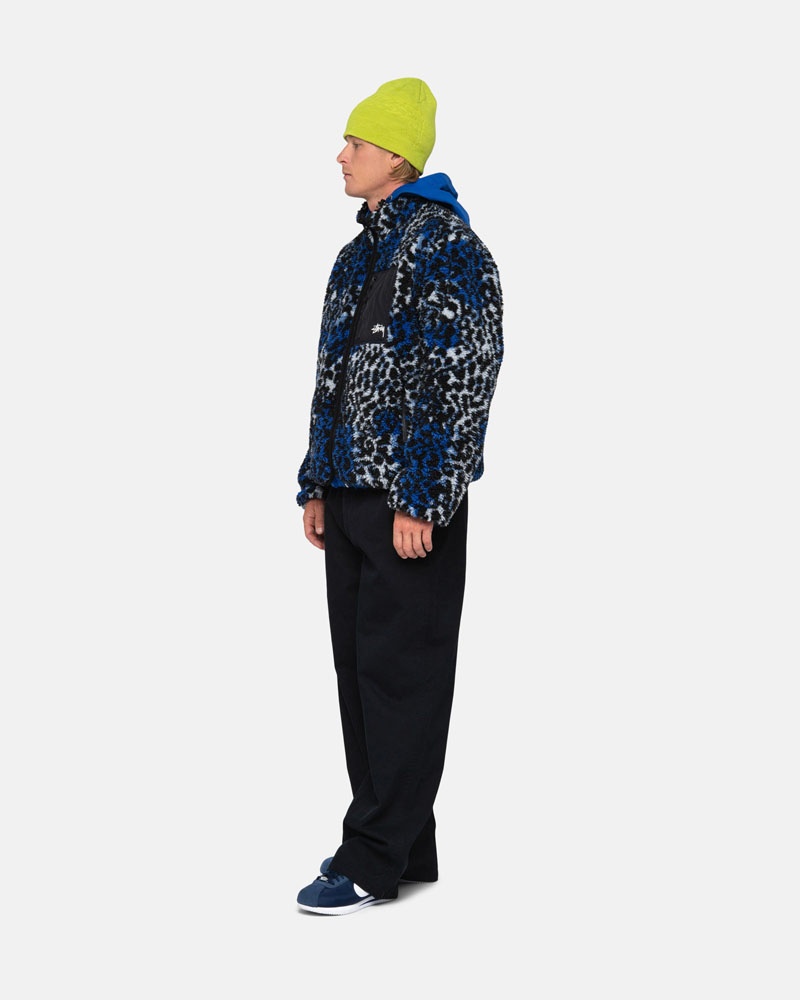 Leopard Stüssy Sherpa Reversible Jacket | UAE XOD263497