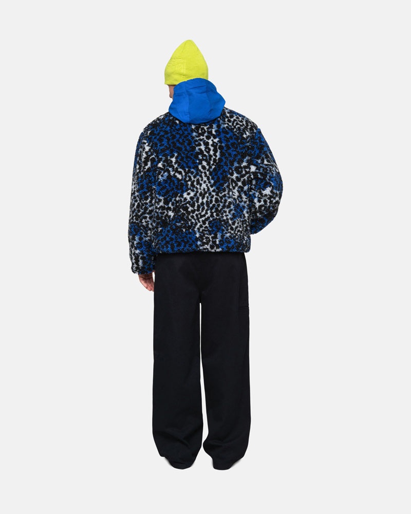 Leopard Stüssy Sherpa Reversible Jacket | UAE XOD263497