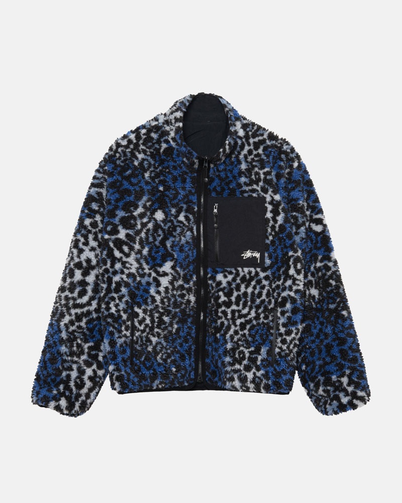 Leopard Stüssy Sherpa Reversible Jacket | UAE XOD263497