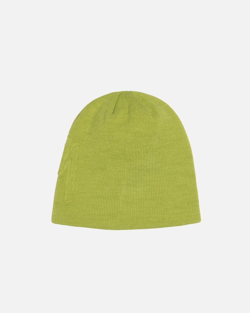 Light Green Stüssy Skullcap Embossed Smooth Stock Beanie | UAE ULC298710