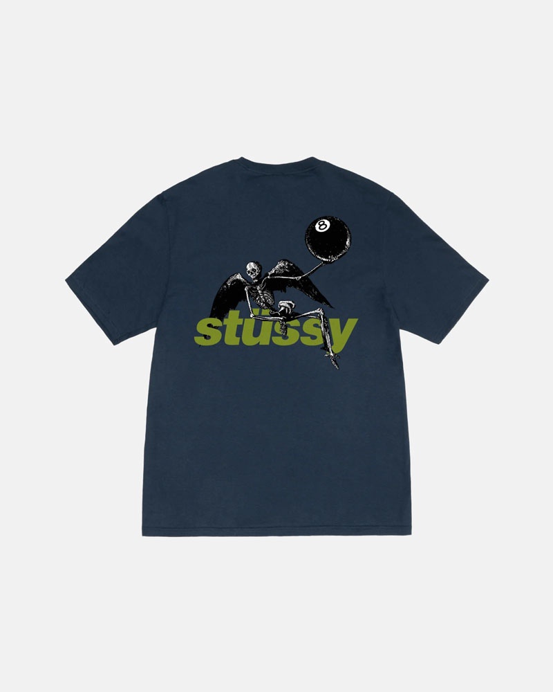 Navy Stüssy Apocalypse T-Shirt | UAE NTM258609