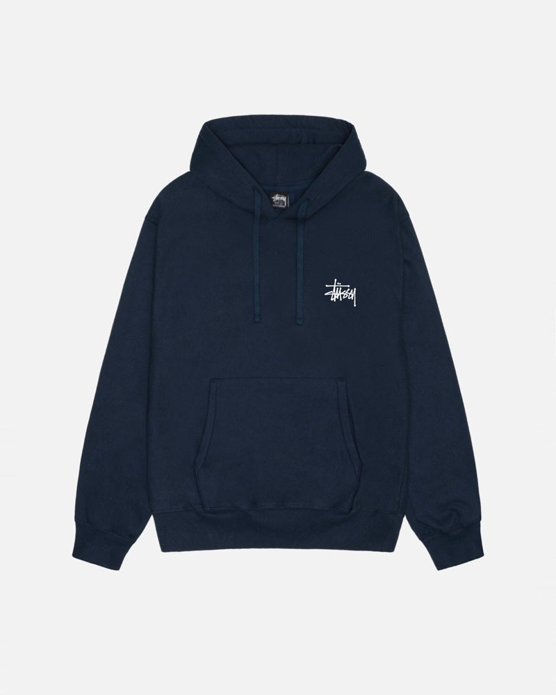 Navy Stüssy Basic Hoodie | UAE JIM960812