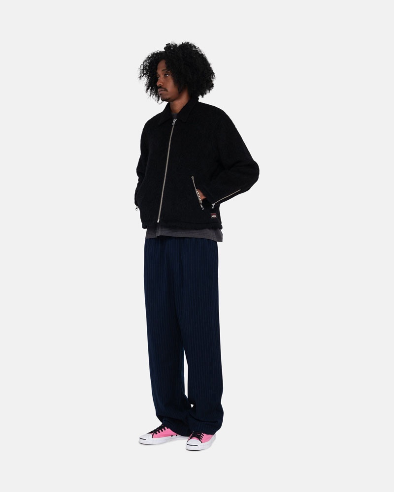 Navy Stüssy Beach Wool Stripe Pants | UAE DJG591640