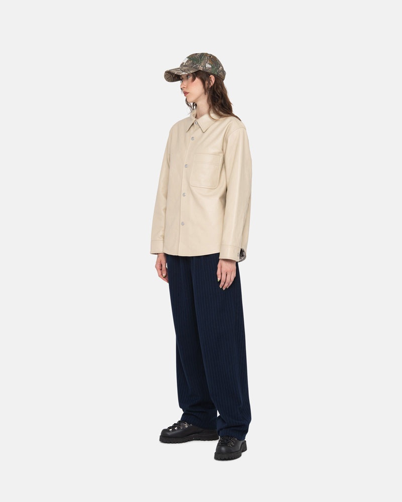 Navy Stüssy Beach Wool Stripe Pants | UAE DJG591640