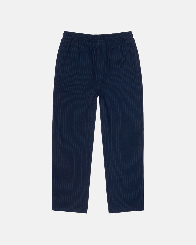 Navy Stüssy Beach Wool Stripe Pants | UAE DJG591640