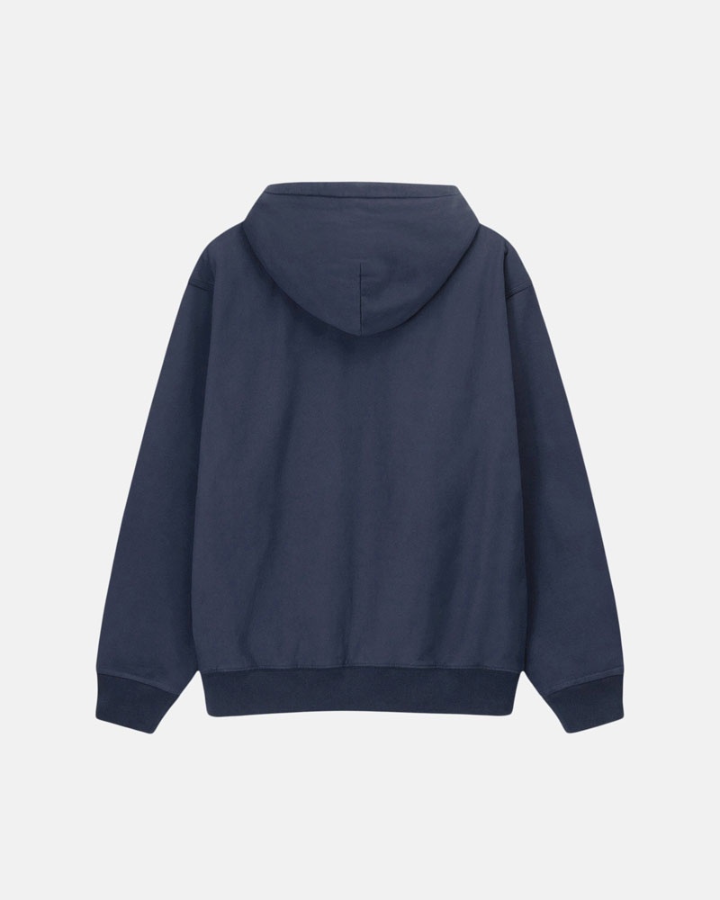 Navy Stüssy Stock Logo Hoodie | UAE KYG065942