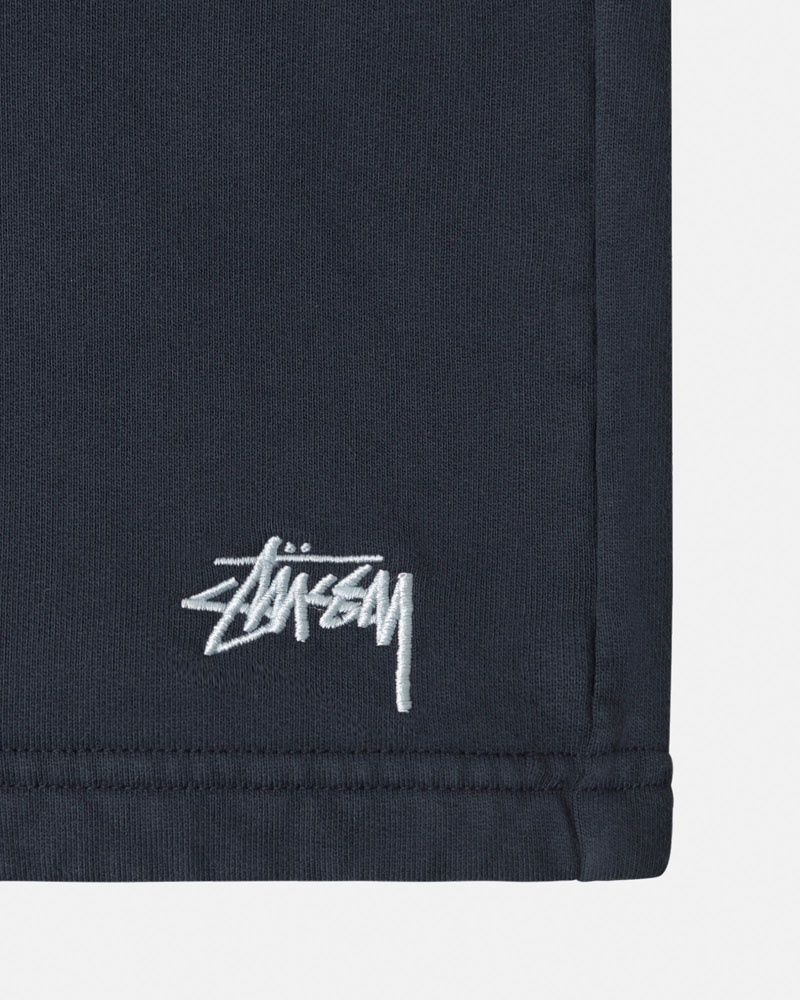 Navy Stüssy Stock Logo Sweat Shorts | UAE TKO827064