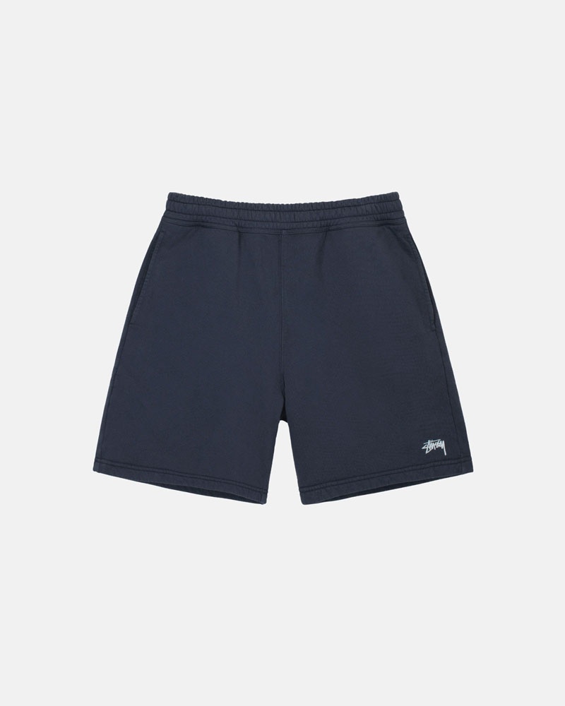 Navy Stüssy Stock Logo Sweat Shorts | UAE TKO827064