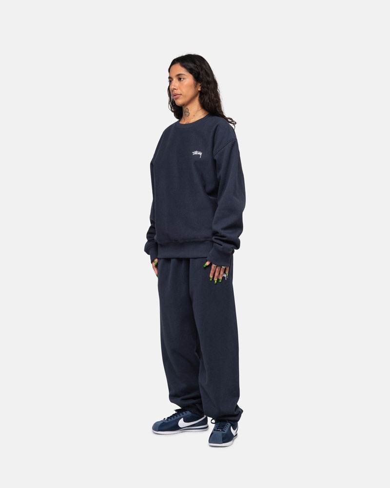 Navy Stüssy Stock Logo Sweatpants | UAE OEA985327