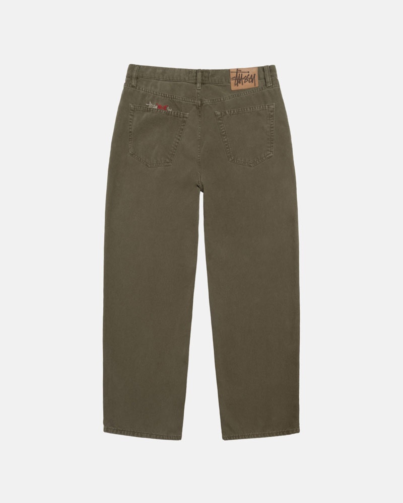 Olive Stüssy Big OL' Jean Washed Canvas Jeans | UAE RWD768152