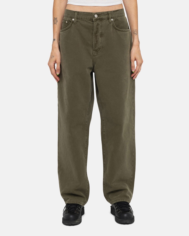 Olive Stüssy Big OL' Jean Washed Canvas Jeans | UAE RWD768152