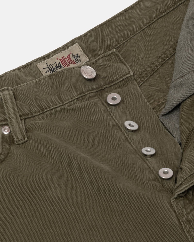 Olive Stüssy Big OL' Jean Washed Canvas Jeans | UAE RWD768152