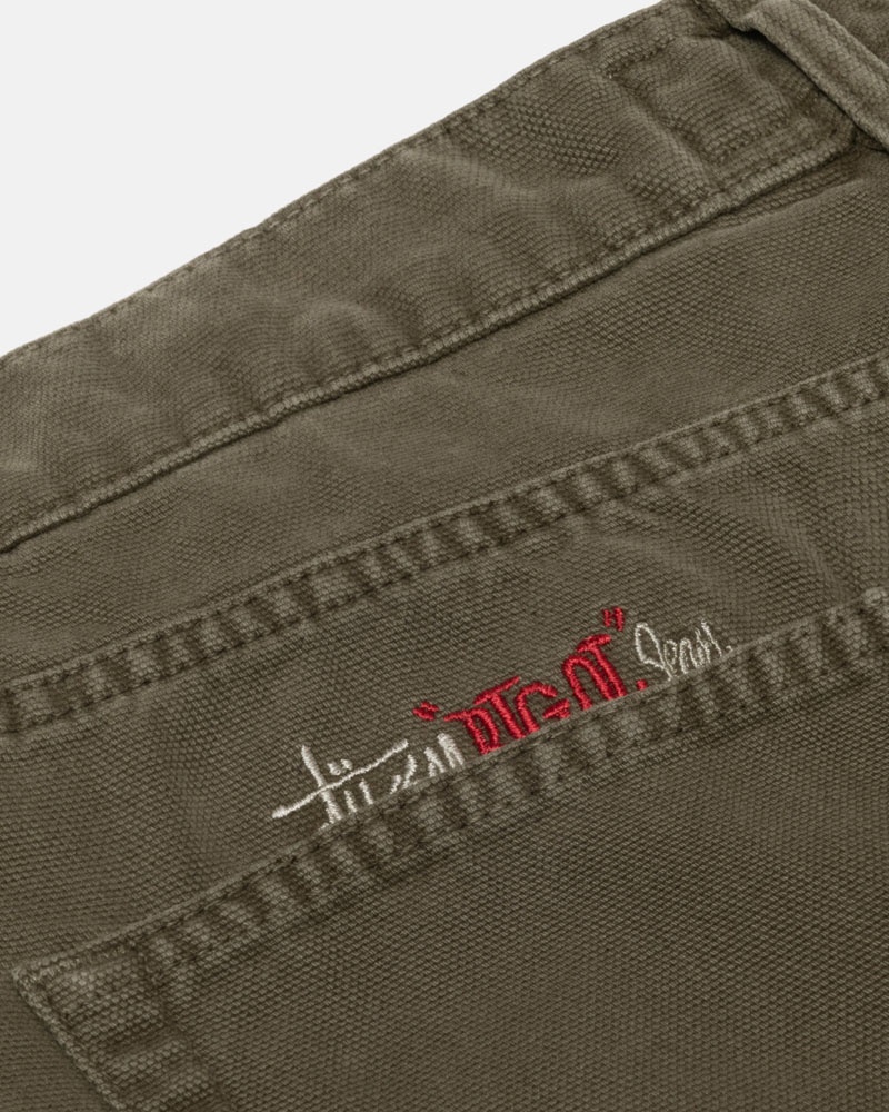 Olive Stüssy Big OL' Jean Washed Canvas Jeans | UAE RWD768152