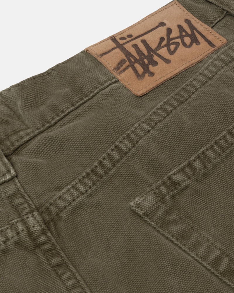 Olive Stüssy Big OL' Jean Washed Canvas Jeans | UAE RWD768152