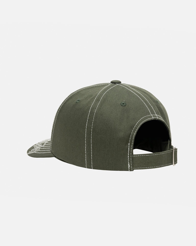 Olive Stüssy Low Pro Basic Stitch Strapback Cap | UAE NBM658741