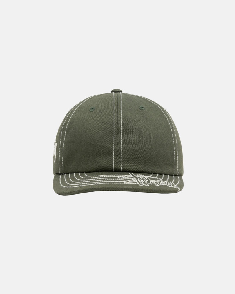 Olive Stüssy Low Pro Basic Stitch Strapback Cap | UAE NBM658741