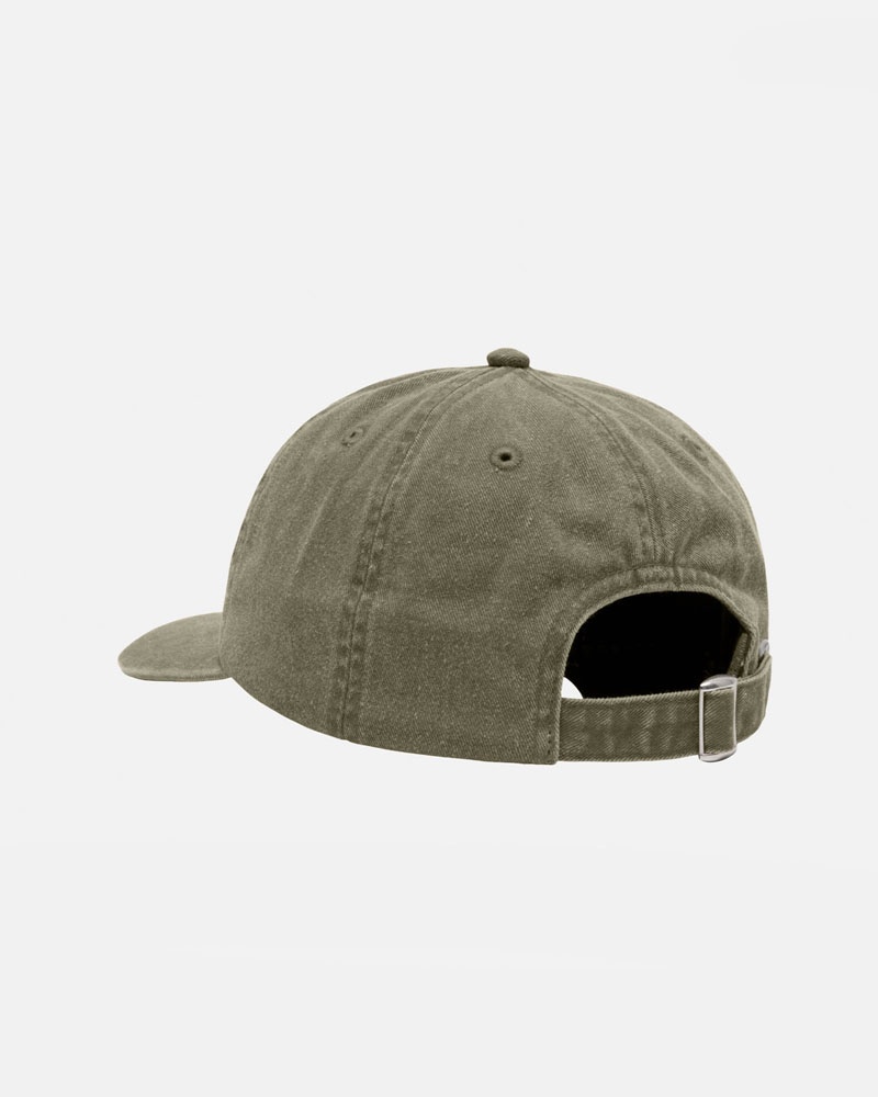 Olive Stüssy Low Pro Basic Washed Strapback Cap | UAE RSQ169487