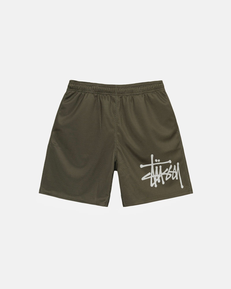 Olive Stüssy Mesh Short Big Basic Shorts | UAE JCT254971