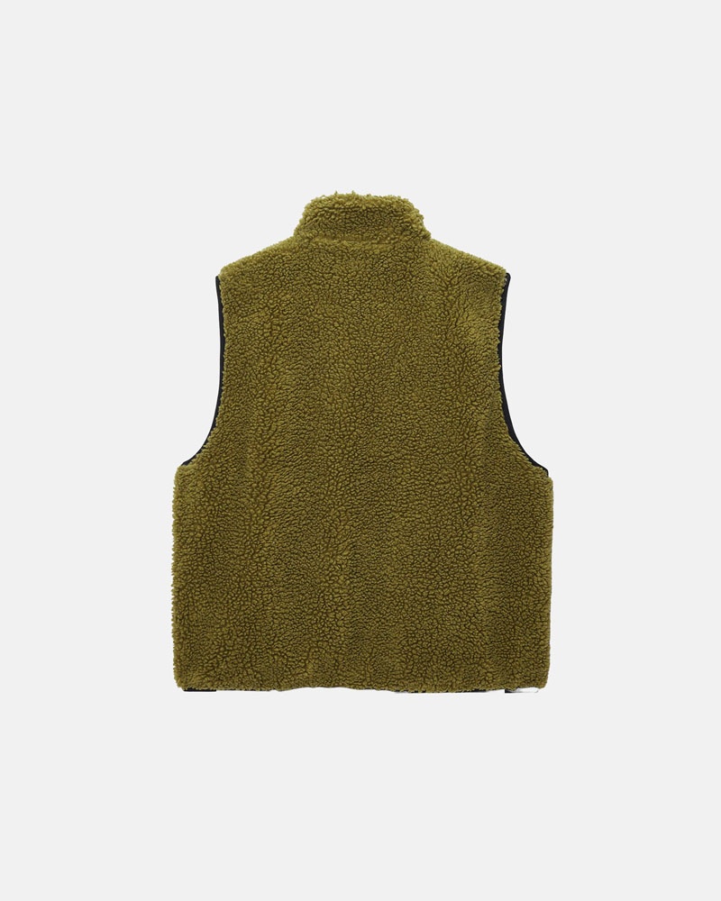 Olive Stüssy Sherpa Reversible Vest | UAE VJL307584