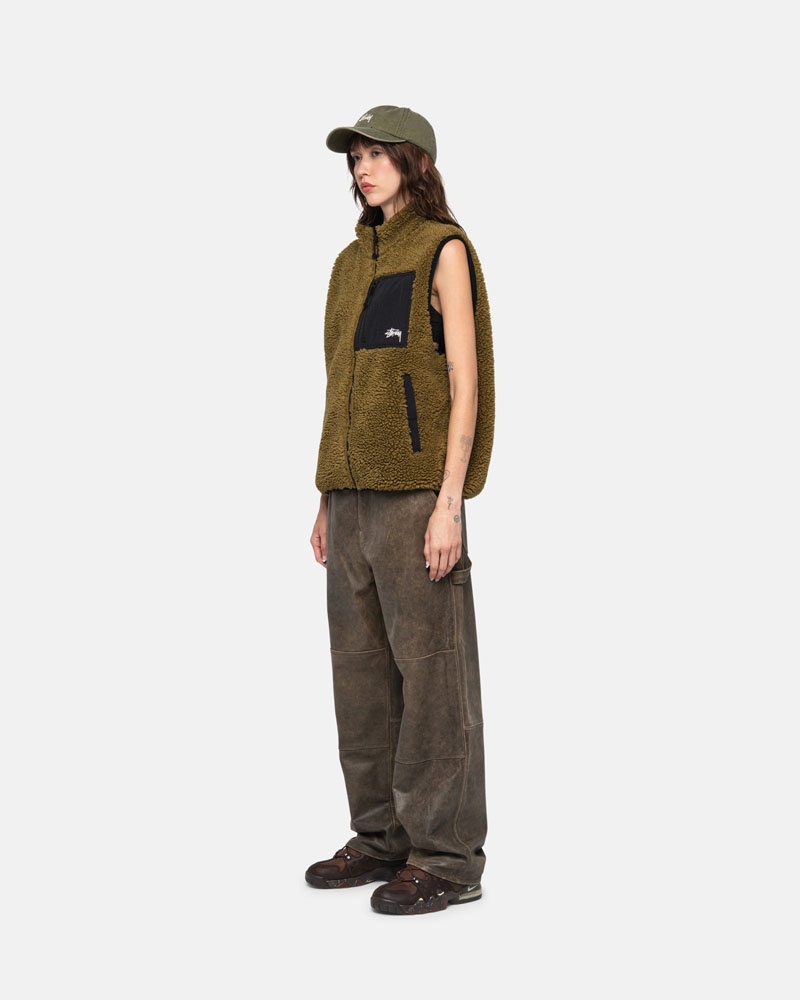 Olive Stüssy Sherpa Reversible Vest | UAE VJL307584