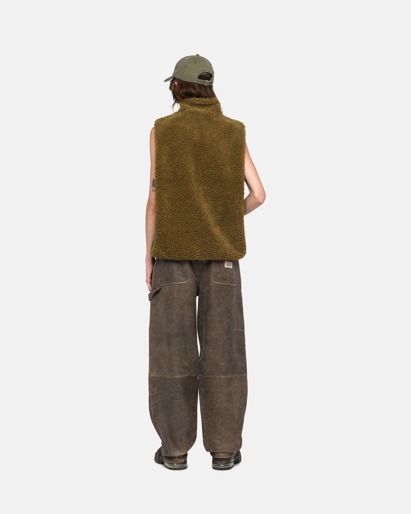 Olive Stüssy Sherpa Reversible Vest | UAE VJL307584