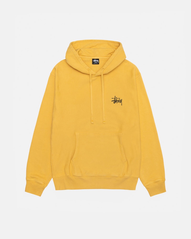 Orange Stüssy Basic Pigment Dyed Hoodie | UAE PQG570293