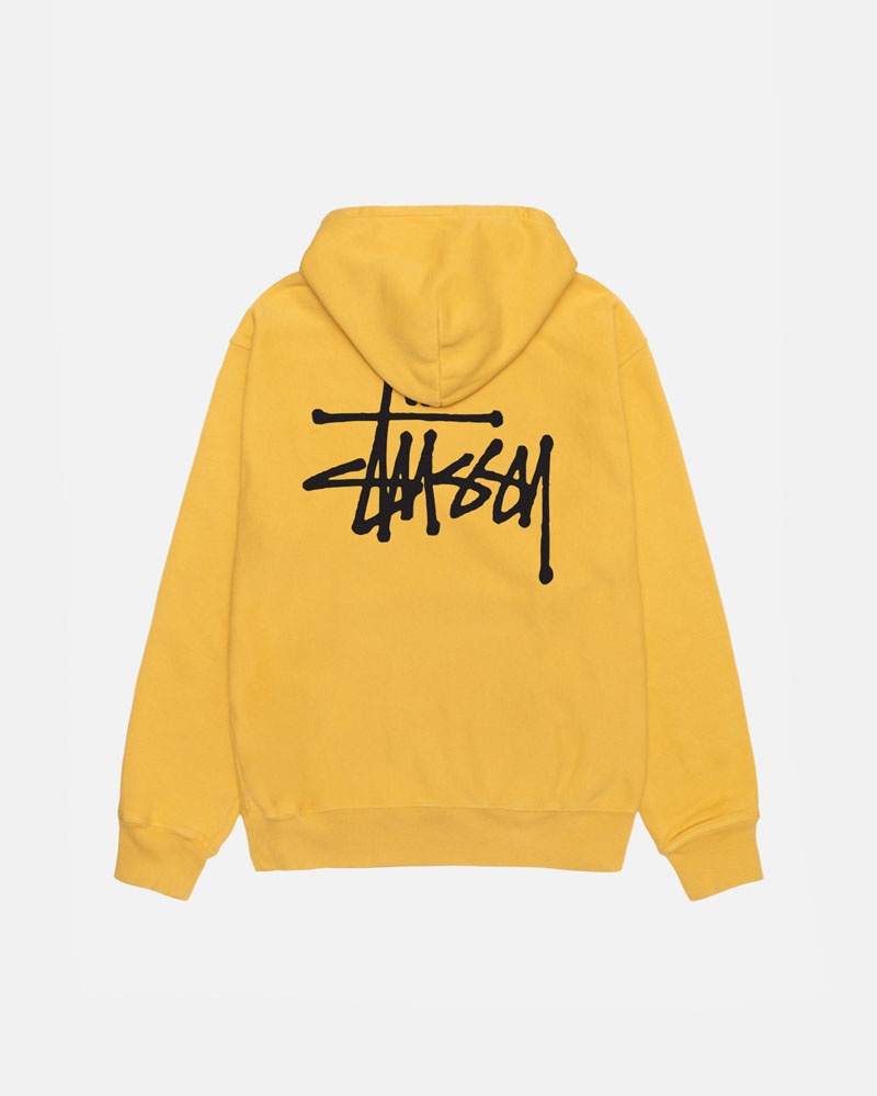 Orange Stüssy Basic Pigment Dyed Hoodie | UAE PQG570293