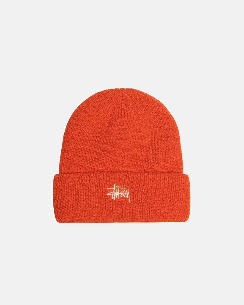 Orange Stüssy Cuff Basic Beanie | UAE UYE105834